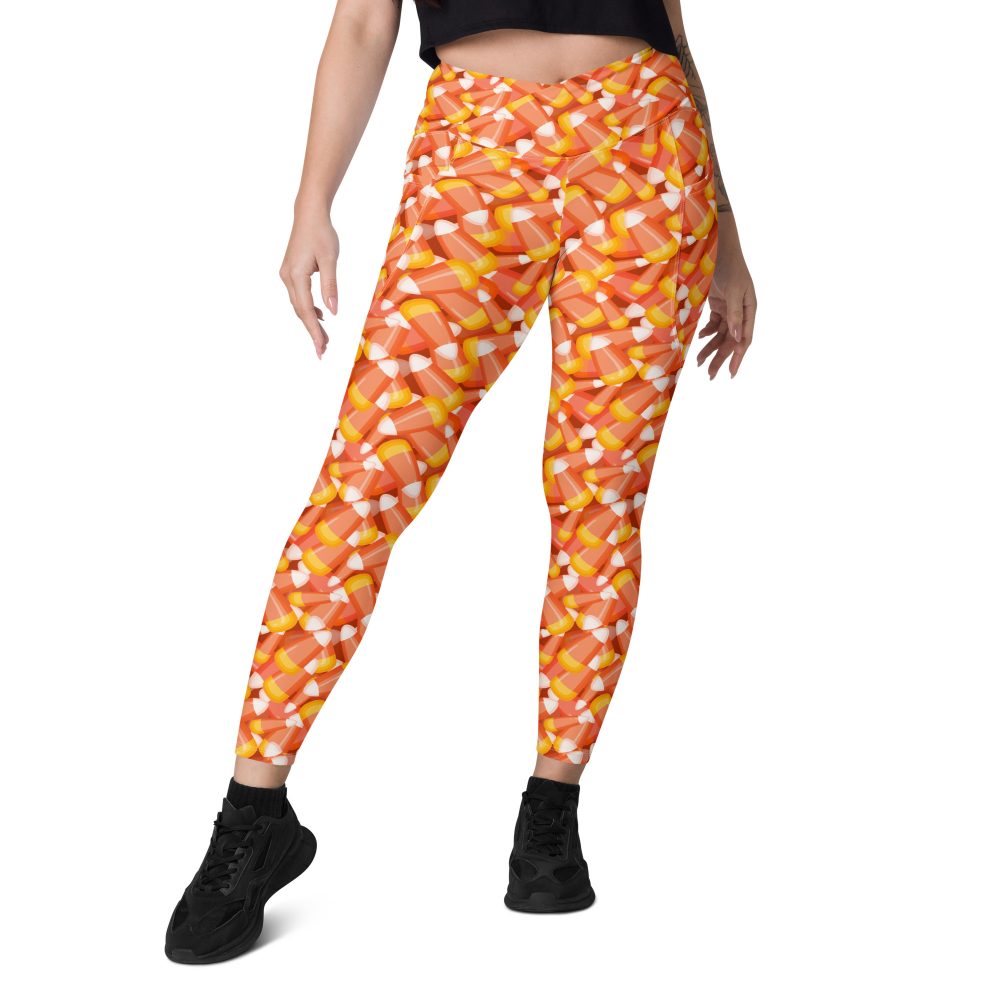 Candy Corn Halloween Trick Or Treat Cosplay Costume Crossover leggings with pockets - Image 4