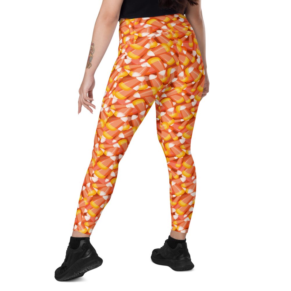 Candy Corn Halloween Trick Or Treat Cosplay Costume Crossover leggings with pockets - Image 3