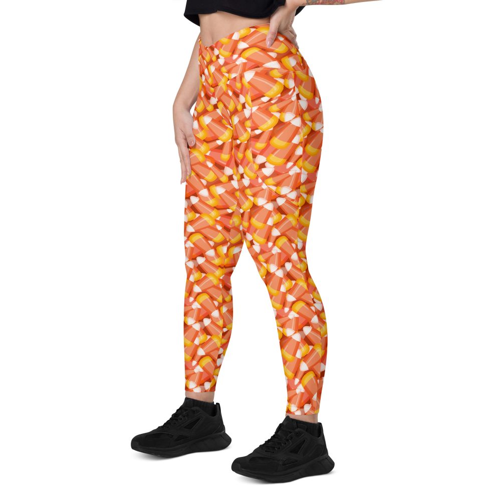 Candy Corn Halloween Trick Or Treat Cosplay Costume Crossover leggings with pockets - Image 6