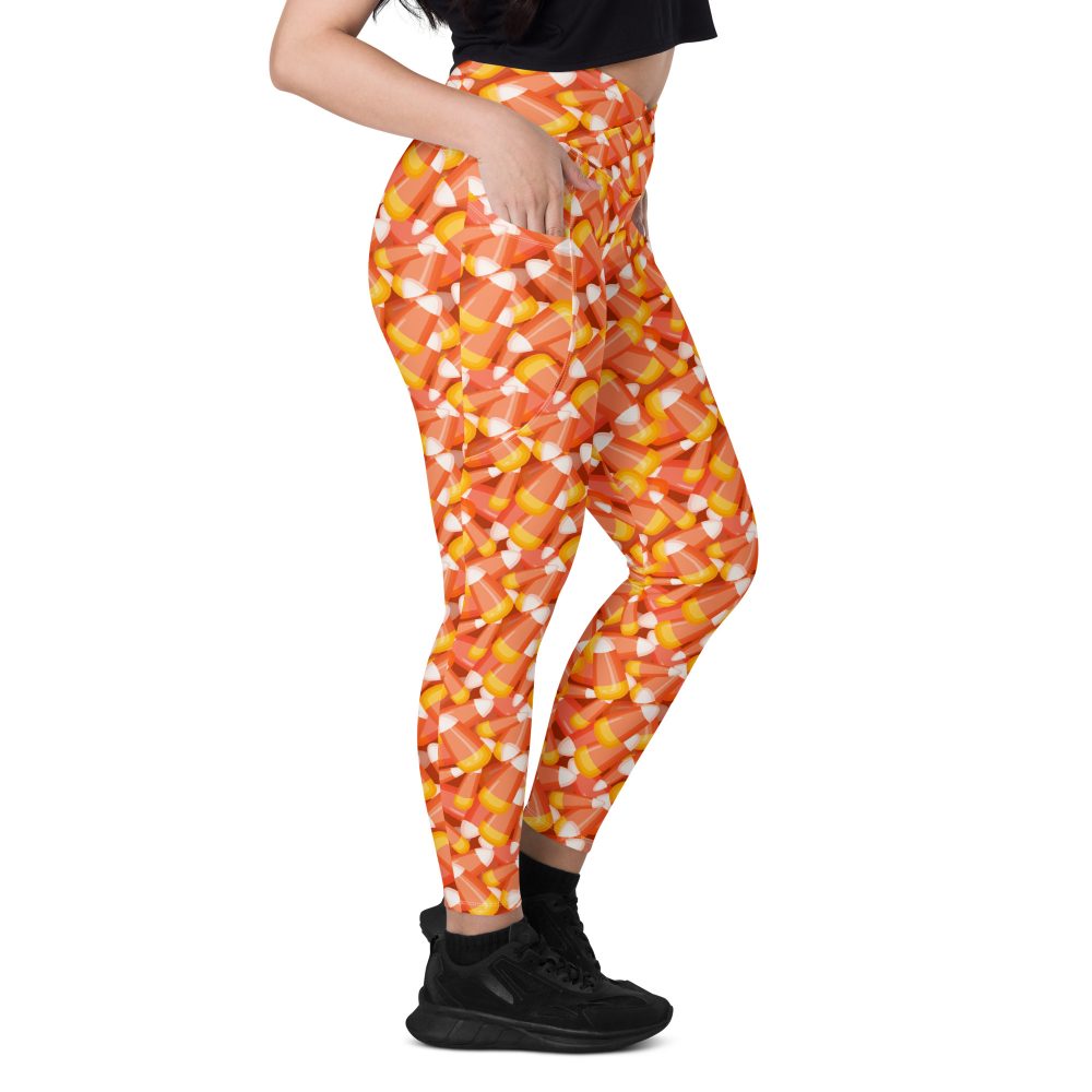 Candy Corn Halloween Trick Or Treat Cosplay Costume Crossover leggings with pockets - Image 2