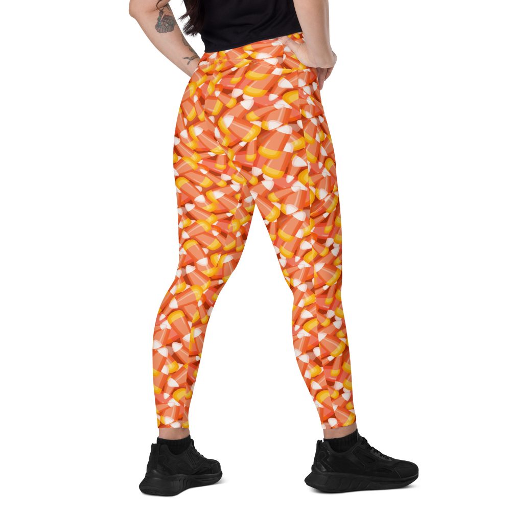 Candy Corn Halloween Trick Or Treat Cosplay Costume Crossover leggings with pockets