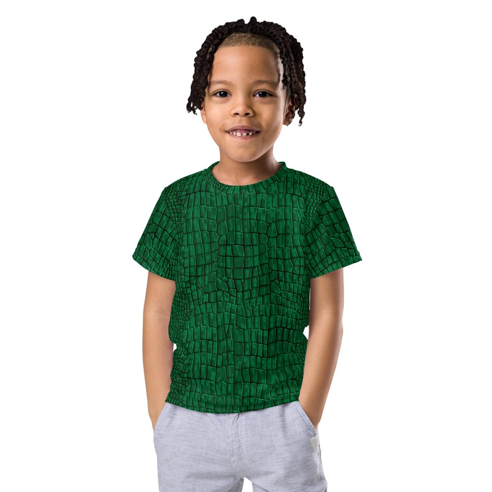 Crocodile Alligator Reptile Dragon Skin Print Kids crew neck t-shirt