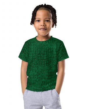 Crocodile Alligator Reptile Dragon Skin Print Kids crew neck t-shirt