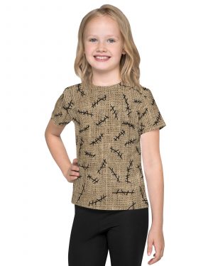 Oogie Boogie Halloween Christmas Costume Burlap Print Kids crew neck t-shirt