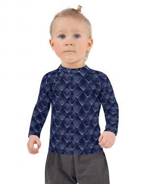 Dragon Cosplay Costume Navy Blue Scales Kids Long Sleeve Shirt