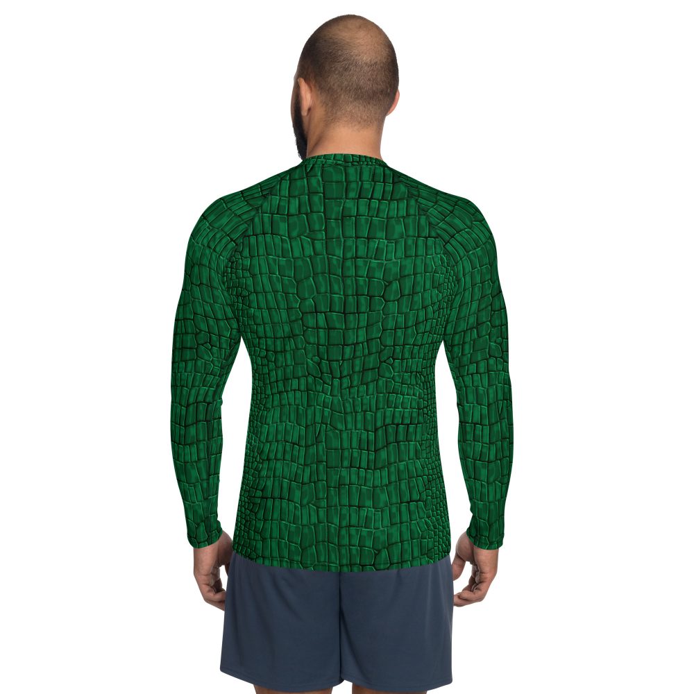 Crocodile Alligator Reptile Dragon Skin Print Men's Rash Guard - Image 4