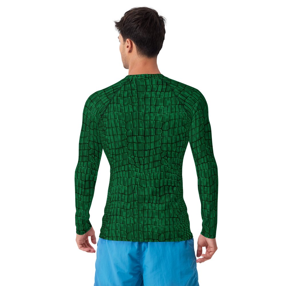 Crocodile Alligator Reptile Dragon Skin Print Men's Rash Guard - Image 7