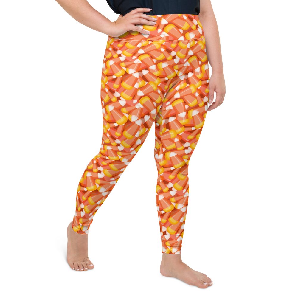 Candy Corn Halloween Trick Or Treat Cosplay Costume Plus Size Leggings - Image 3