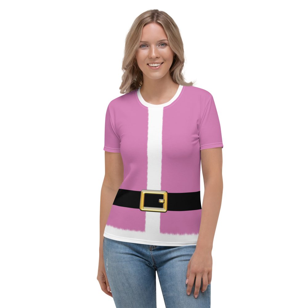 Pink Santa Christmas Costume Women's T-shirt