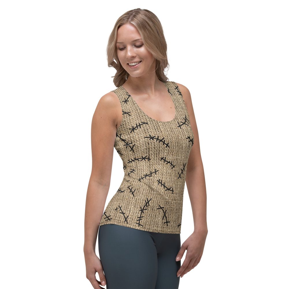 Oogie Boogie Halloween Christmas Costume Burlap Print Tank Top - Image 4