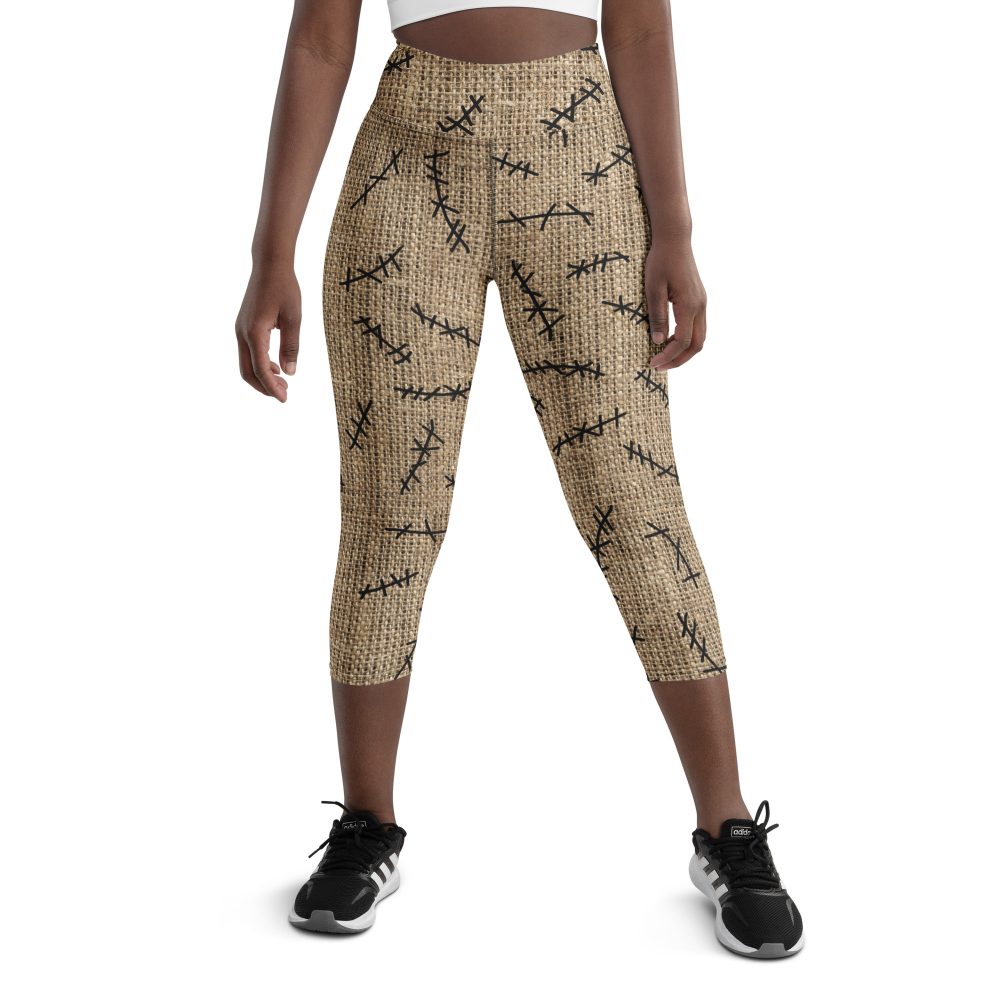 Oogie Boogie Halloween Christmas Costume Burlap Print Yoga Capri Leggings