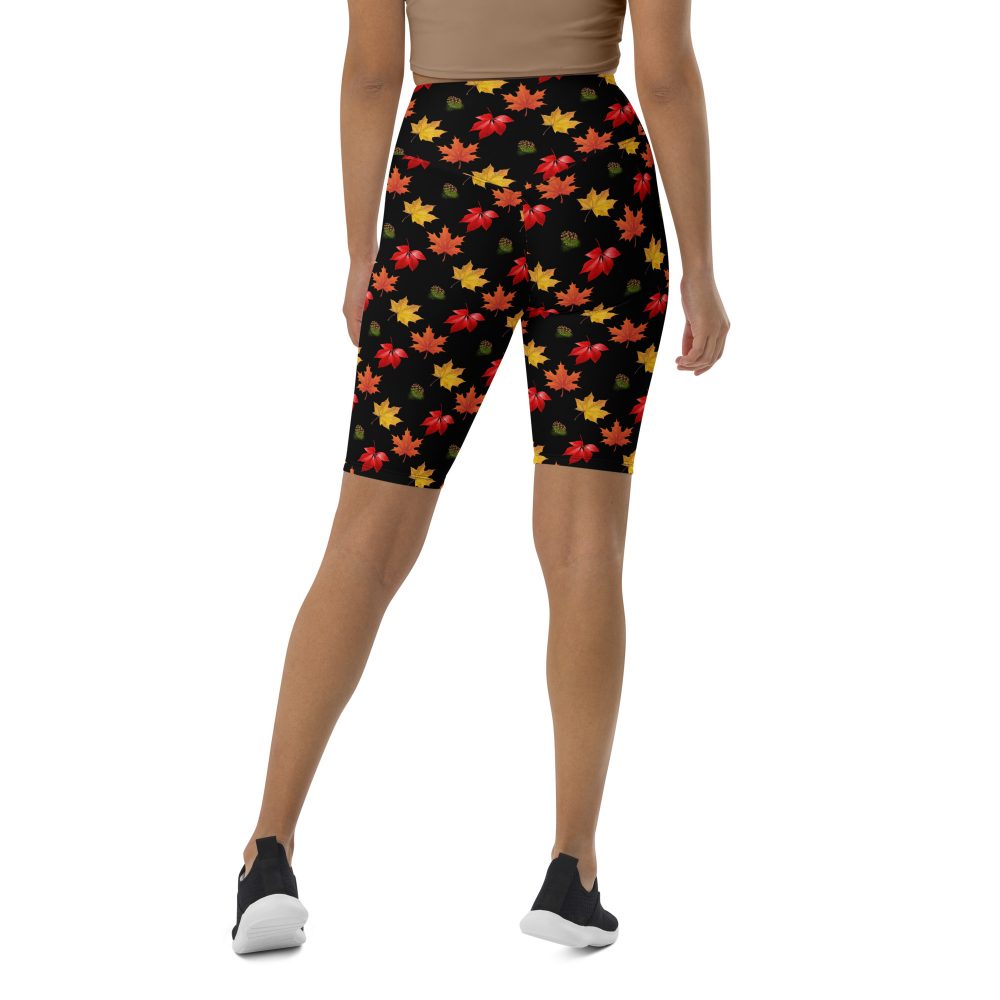 Colorful Autumn Leaves Bike Shorts - Image 12