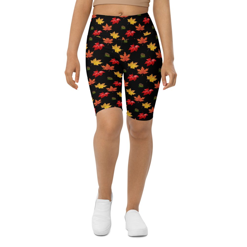 Colorful Autumn Leaves Bike Shorts - Image 7