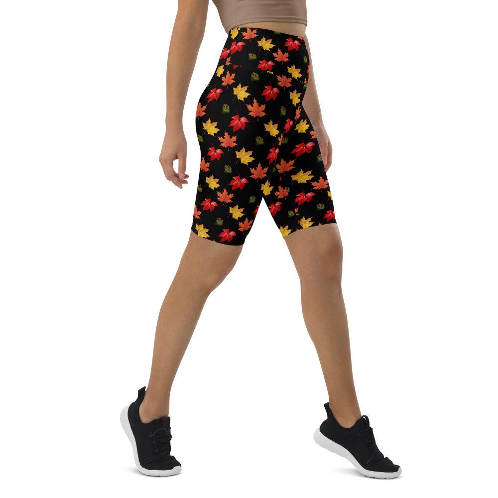 Colorful Autumn Leaves Bike Shorts - Image 9