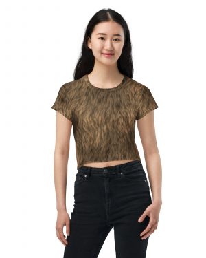 Brown Fur Print Bear Dog Cat Costume Crop Tee