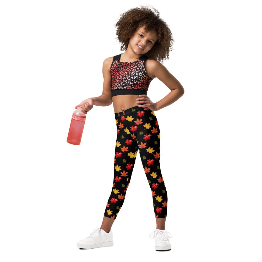 Colorful Autumn Leaves Kid's Leggings - Image 2