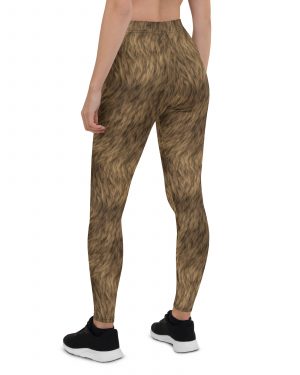 Brown Fur Print Bear Dog Cat Costume Leggings