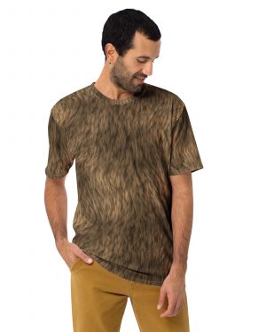 Brown Fur Print Bear Dog Cat Costume Men’s t-shirt