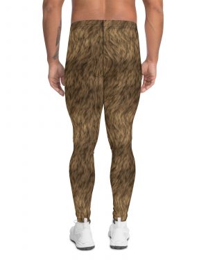 Brown Fur Print Bear Dog Cat Costume Men’s Leggings