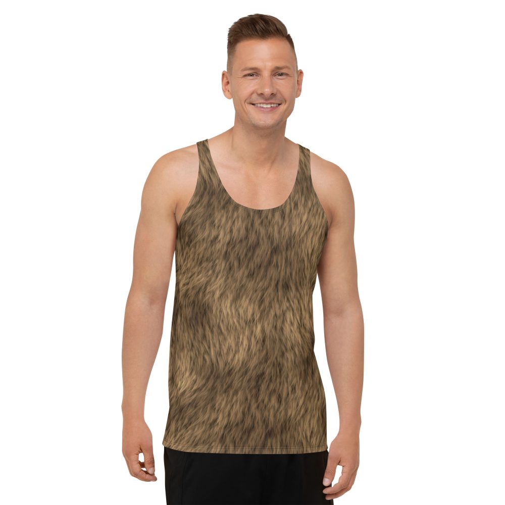 Brown Fur Print Bear Dog Cat Costume Unisex Tank Top