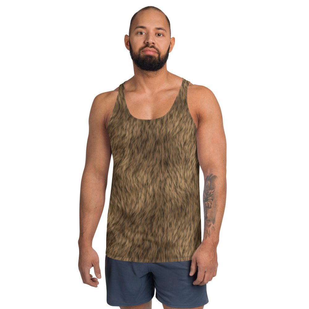 Brown Fur Print Bear Dog Cat Costume Unisex Tank Top - Image 4