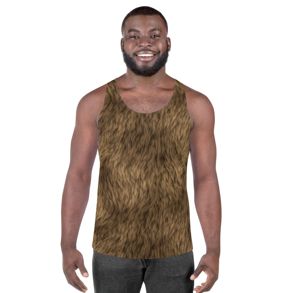 Brown Fur Print Bear Dog Cat Costume Unisex Tank Top - Image 7