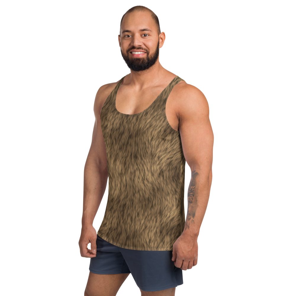 Brown Fur Print Bear Dog Cat Costume Unisex Tank Top - Image 3