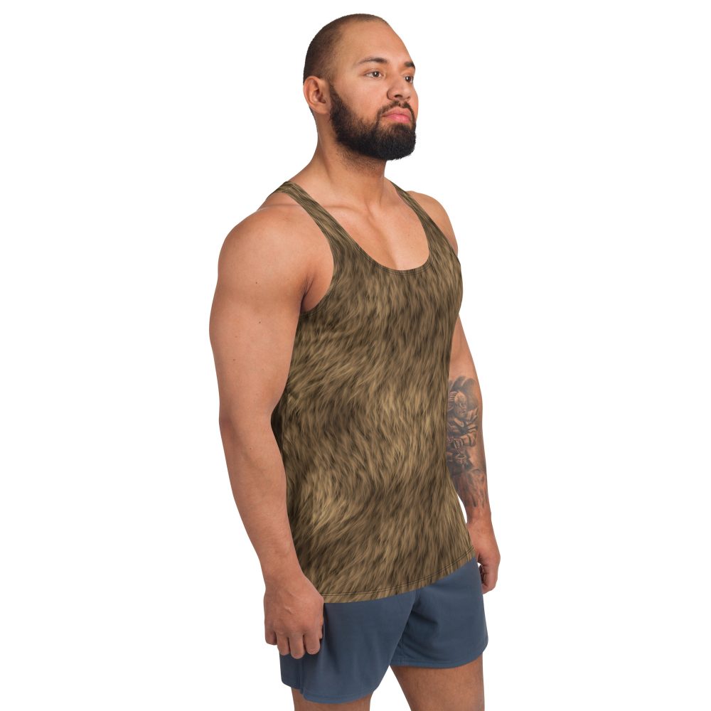 Brown Fur Print Bear Dog Cat Costume Unisex Tank Top - Image 2