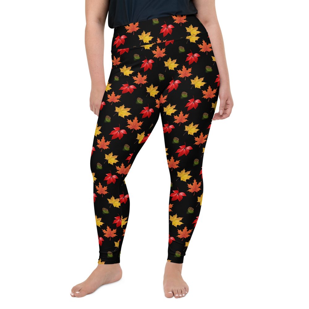 Colorful Autumn Leaves Plus Size Leggings