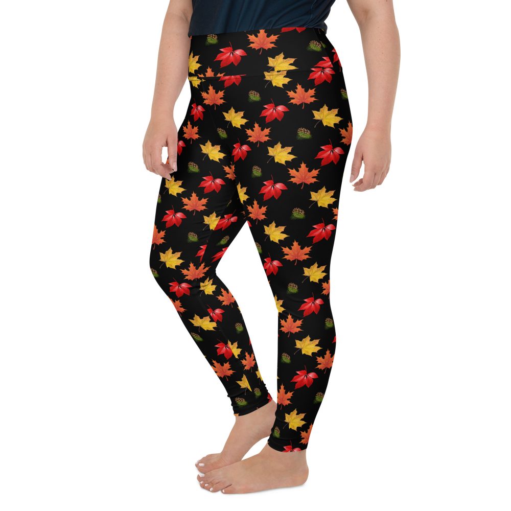 Colorful Autumn Leaves Plus Size Leggings - Image 4