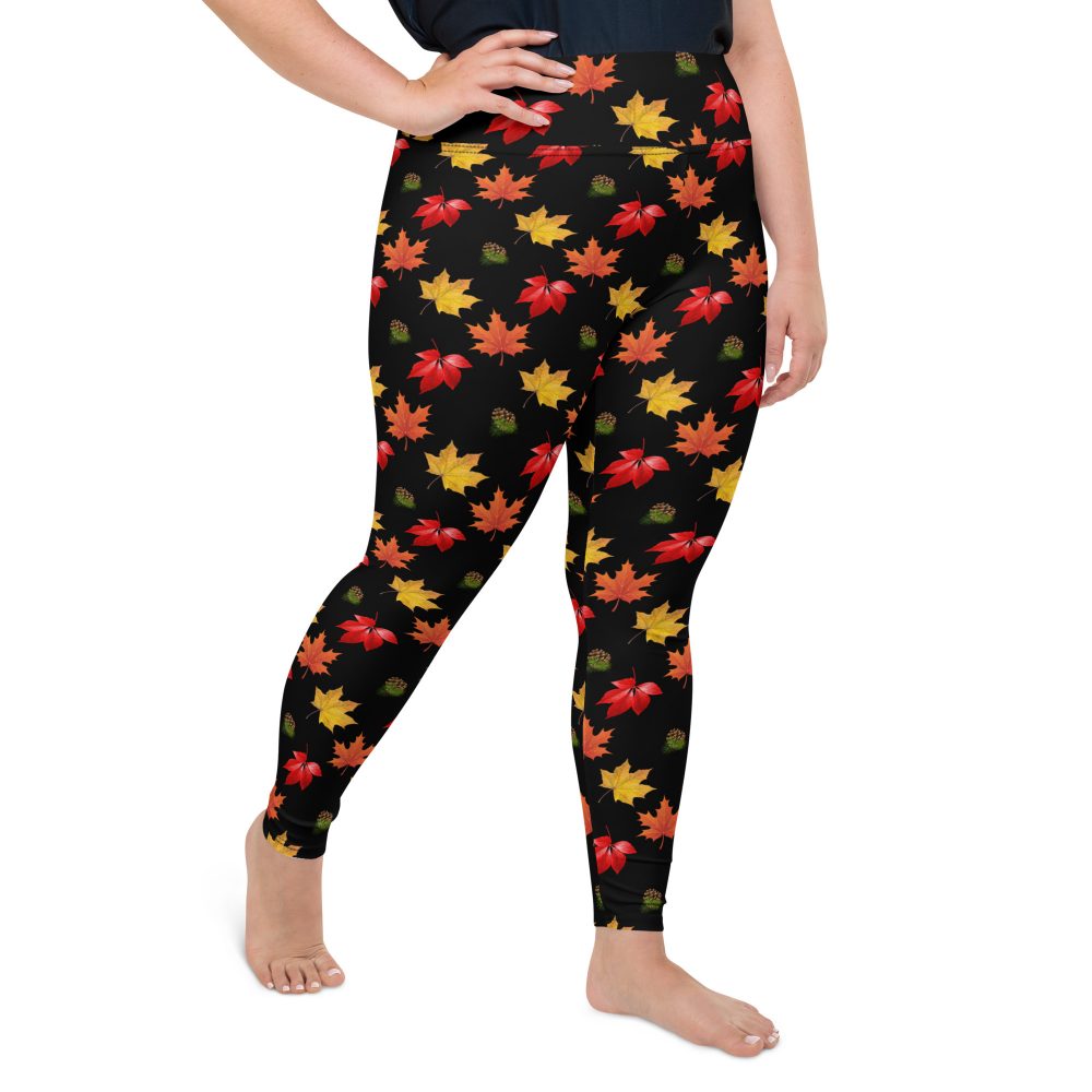 Colorful Autumn Leaves Plus Size Leggings - Image 3