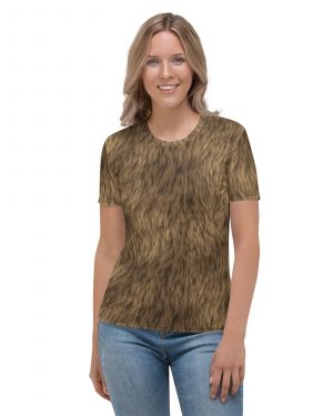 Brown Fur Print Bear Dog Cat Costume Women’s T-shirt