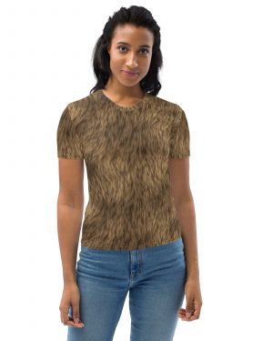 Brown Fur Print Bear Dog Cat Costume Women’s T-shirt