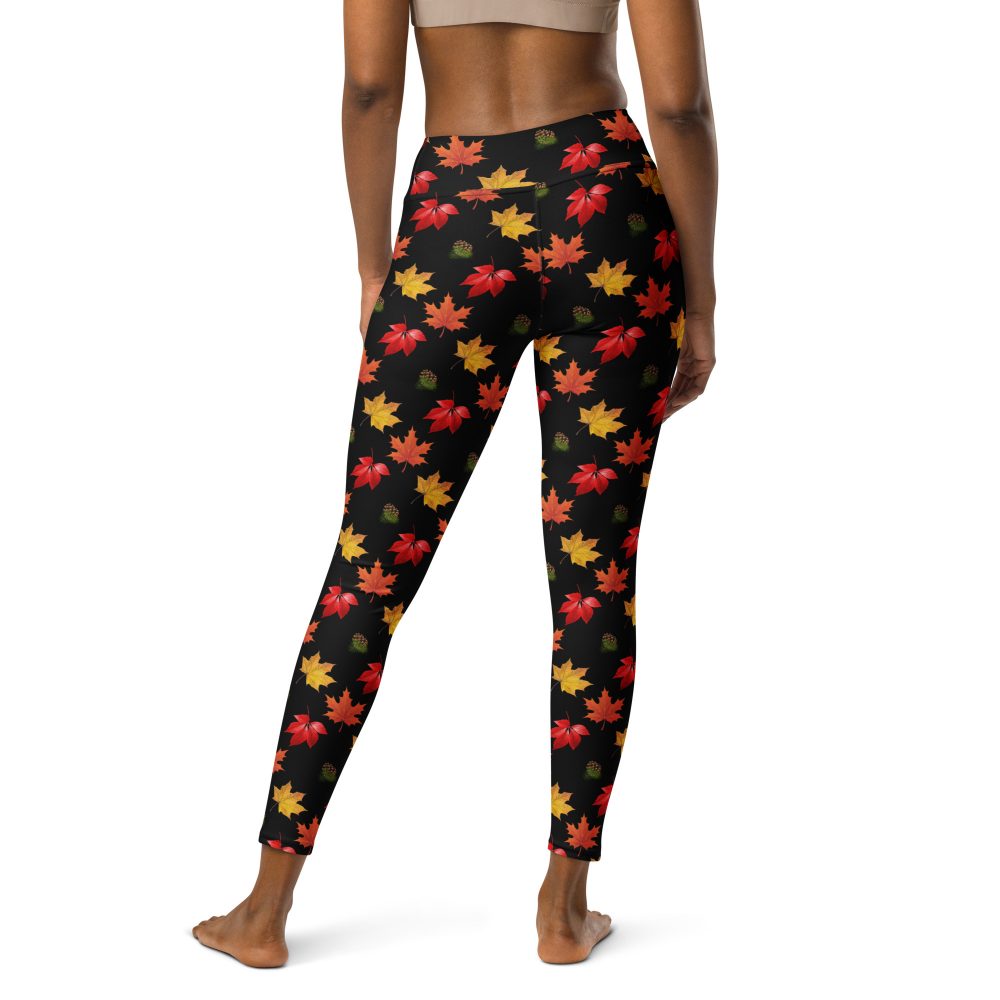 Colorful Autumn Leaves Yoga Leggings - Image 5