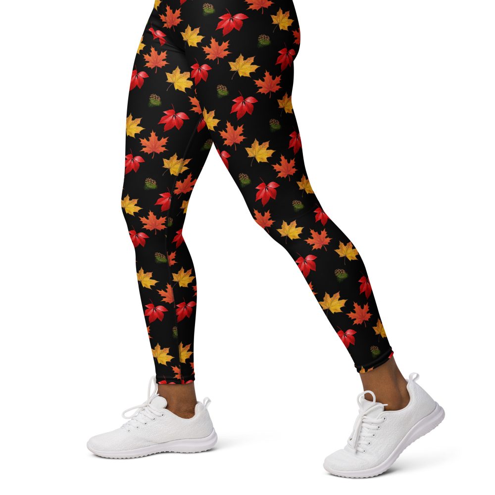 Colorful Autumn Leaves Yoga Leggings - Image 6