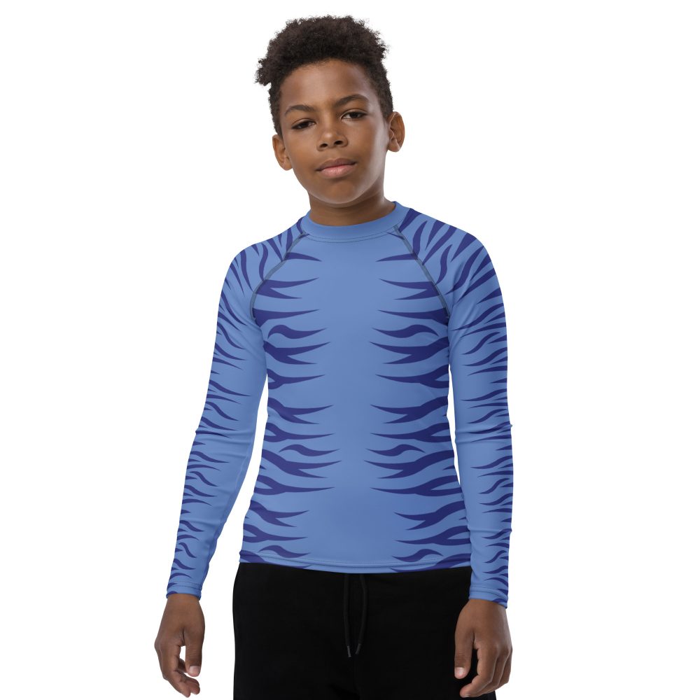 Blue Alien Avatar Costume – Youth Rash Guard - Image 4