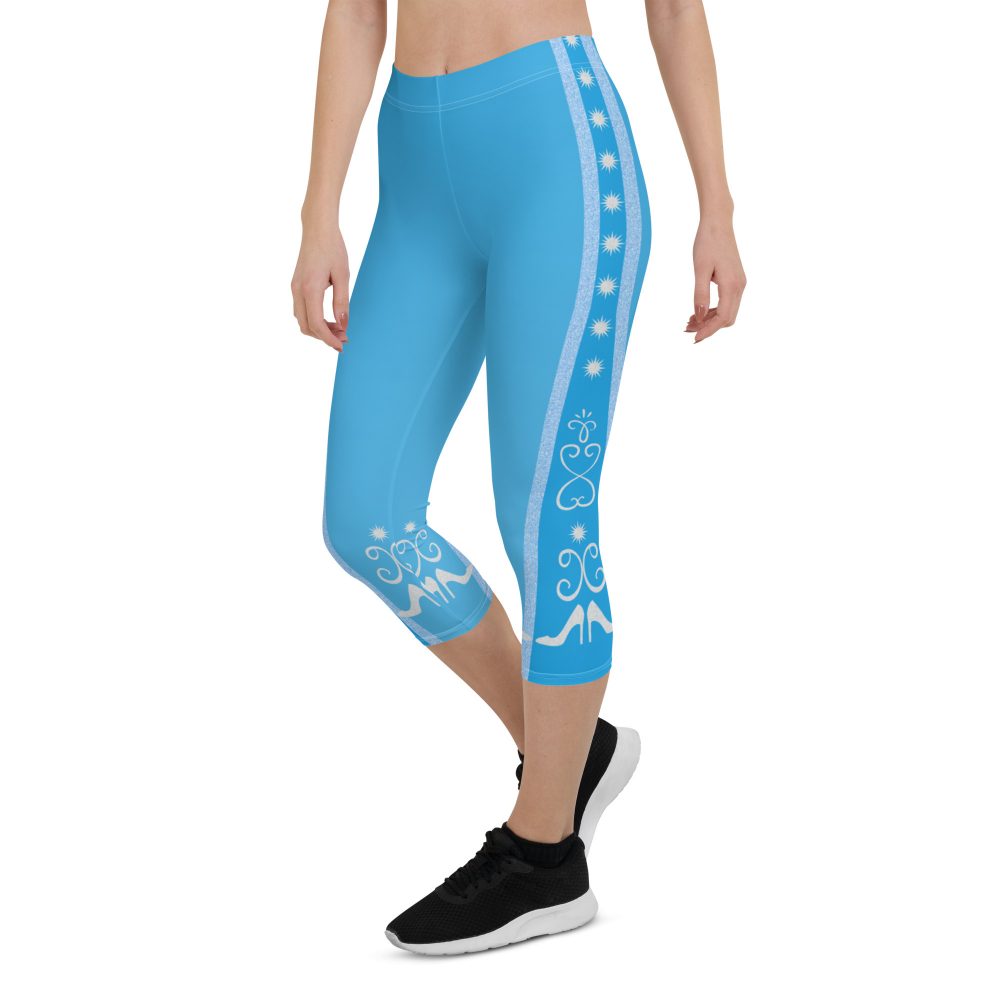 Princess Cinderella Costume Bounding Halloween Cosplay Capri Leggings - Image 7