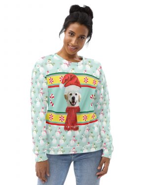 Custom Pet Photo Snowman Ugly Christmas Unisex Sweatshirt