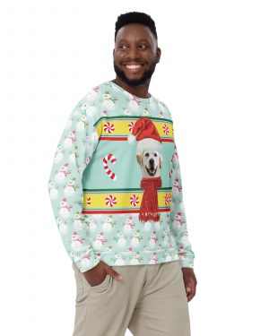 Custom Pet Photo Snowman Ugly Christmas Unisex Sweatshirt