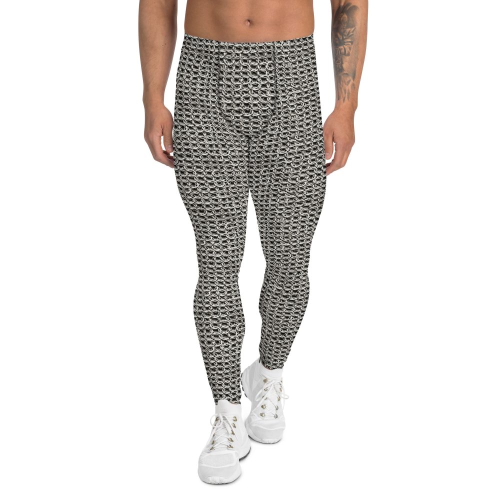 Medieval Chainmail Armor Print Men's Leggings