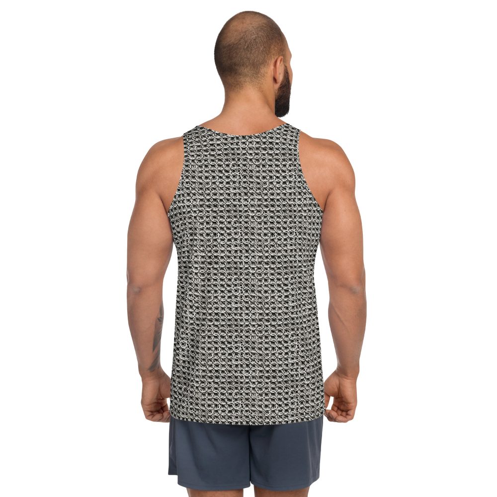 Medieval Chainmail Armor Print Unisex Tank Top - Image 7