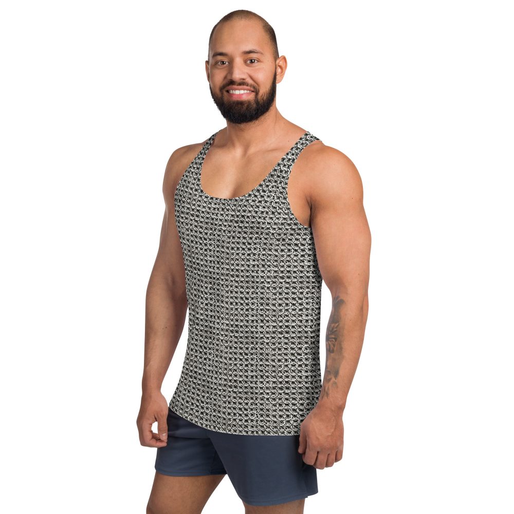 Medieval Chainmail Armor Print Unisex Tank Top - Image 5