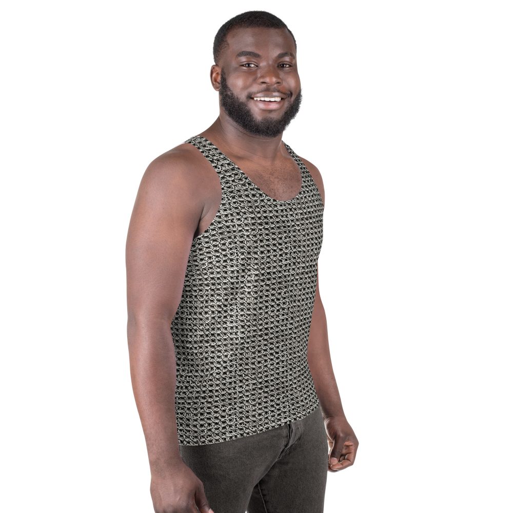 Medieval Chainmail Armor Print Unisex Tank Top - Image 2