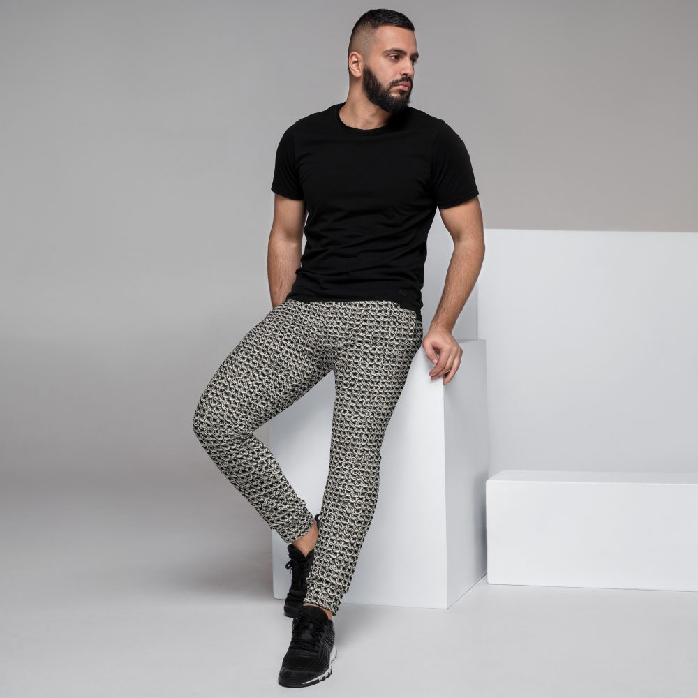 Medieval Chainmail Armor Print Men's Joggers - Image 3