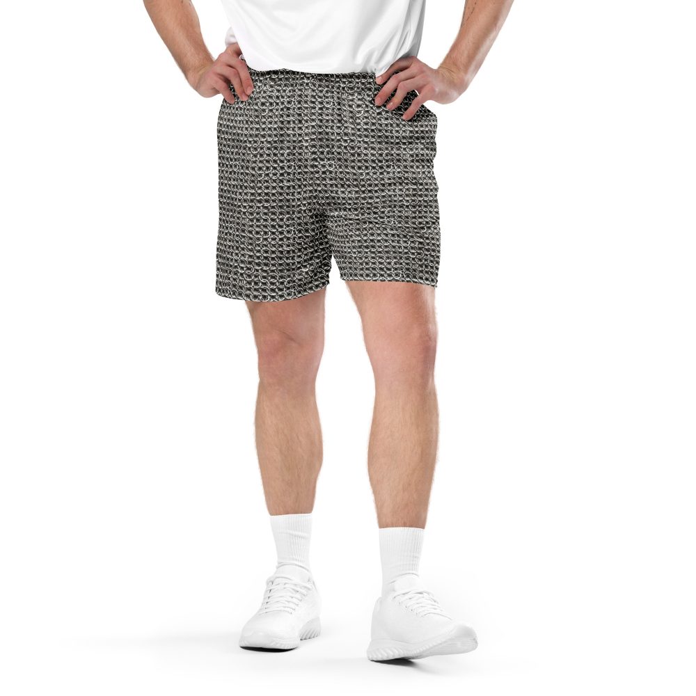 Medieval Chainmail Armor Print Unisex mesh shorts