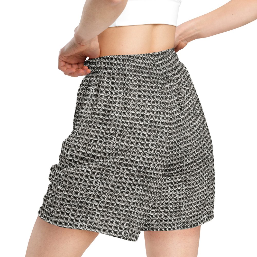 Medieval Chainmail Armor Print Unisex mesh shorts - Image 10