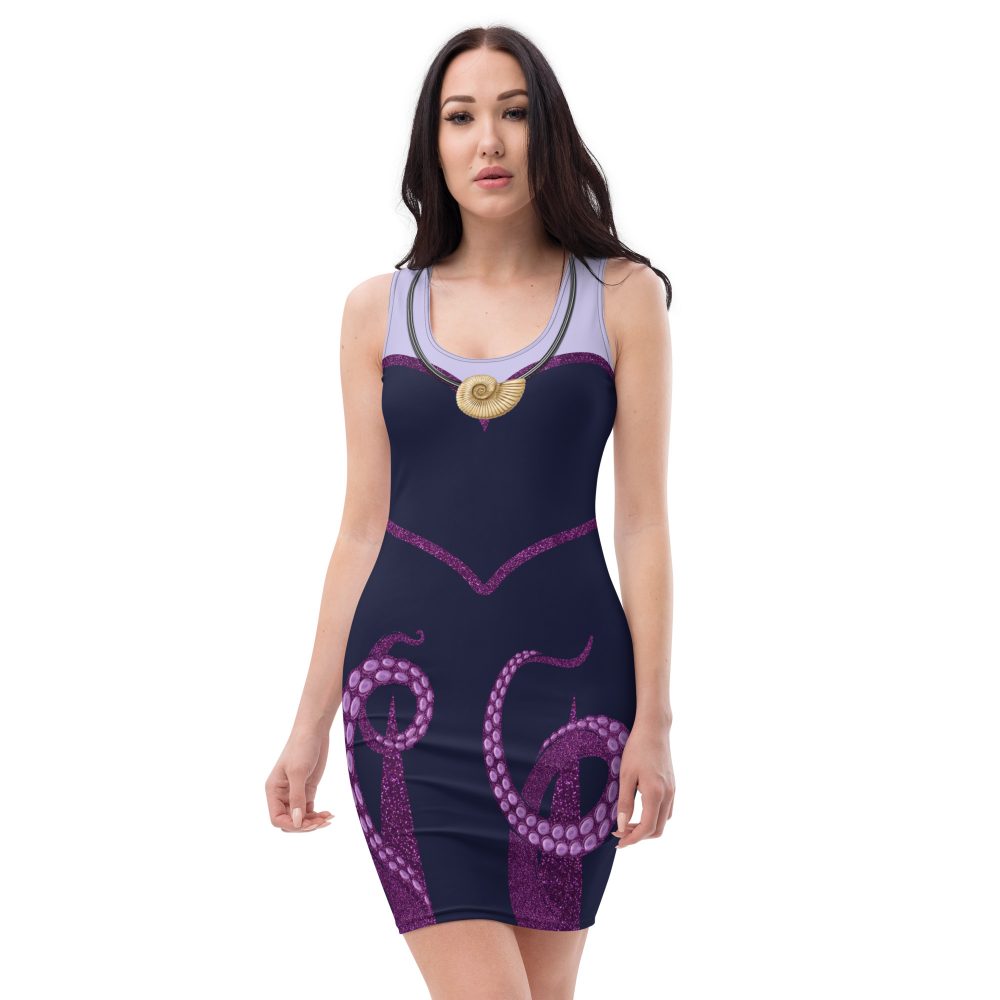 Ursula Costume Sea Witch Octopus Villain Bodycon Fitted Tank Dress