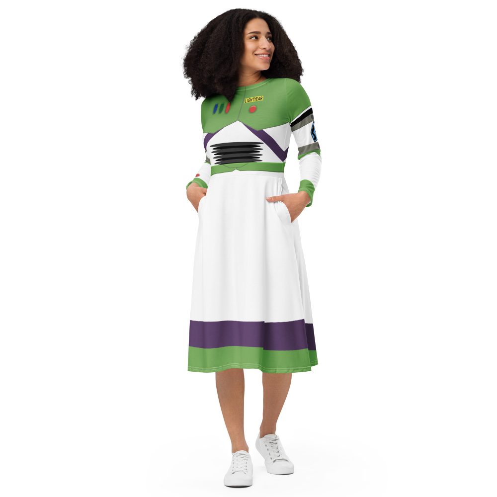 Space Ranger Buzz Lightyear Long Sleeve Midi Dress