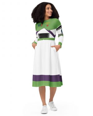 Space Ranger Buzz Lightyear Long Sleeve Midi Dress