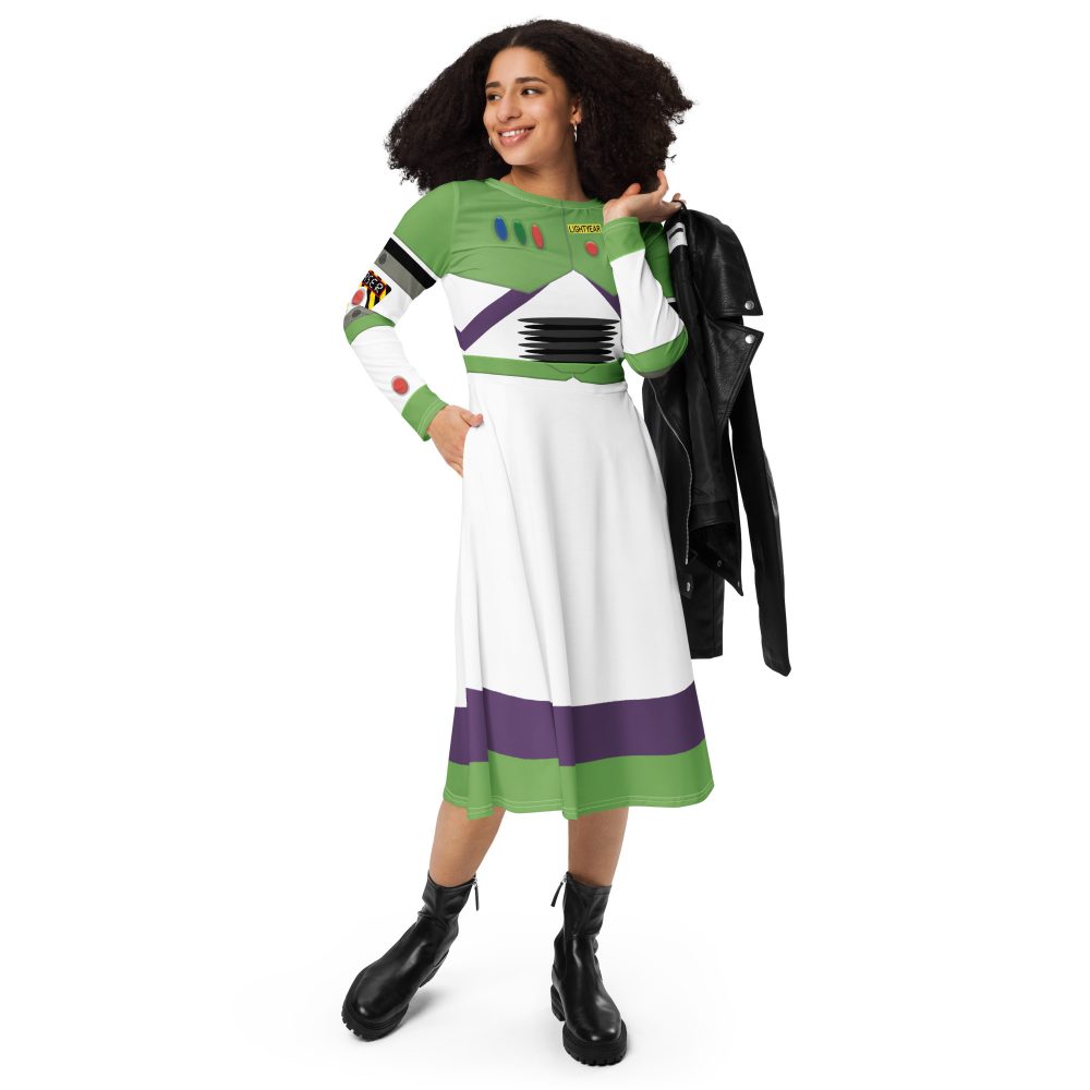 Space Ranger Buzz Lightyear Long Sleeve Midi Dress - Image 2